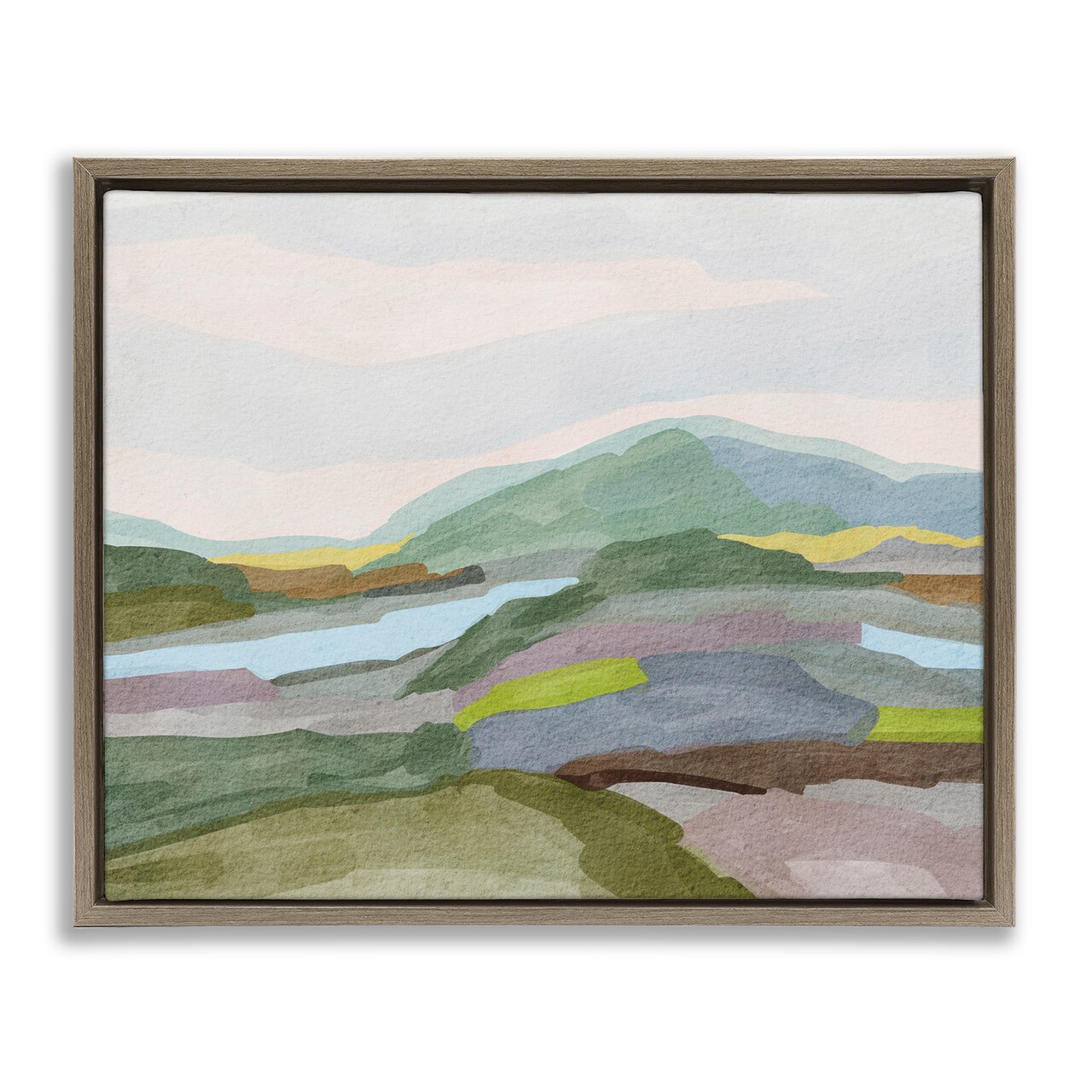 Stupell Industries Green Earth Tones Landscape Floating Frame By Nikita Jariwala